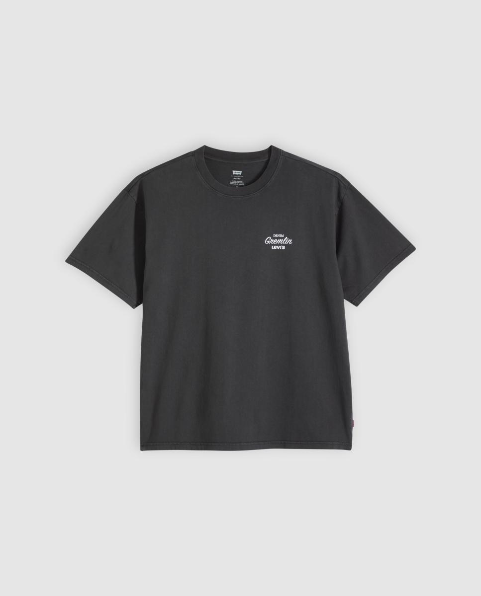 T-shirt de Manga Curta com Decote Redondo Preto-4