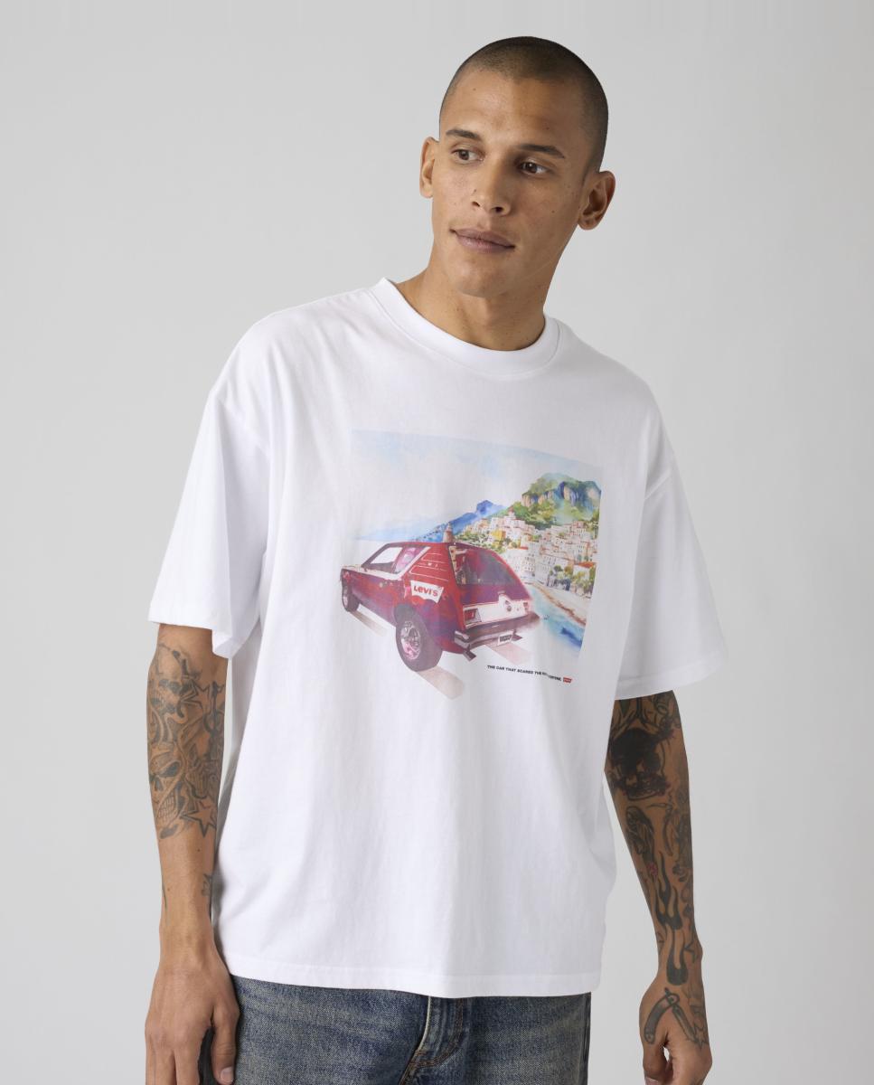 T-shirt de Manga Curta com Decote Redondo Branco-4