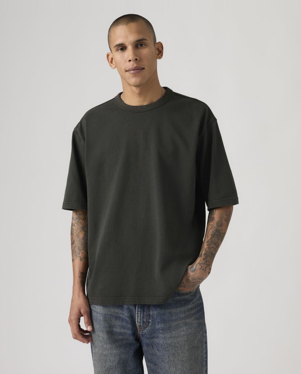 T-shirt de Manga Curta com Gola Redonda Preto-3
