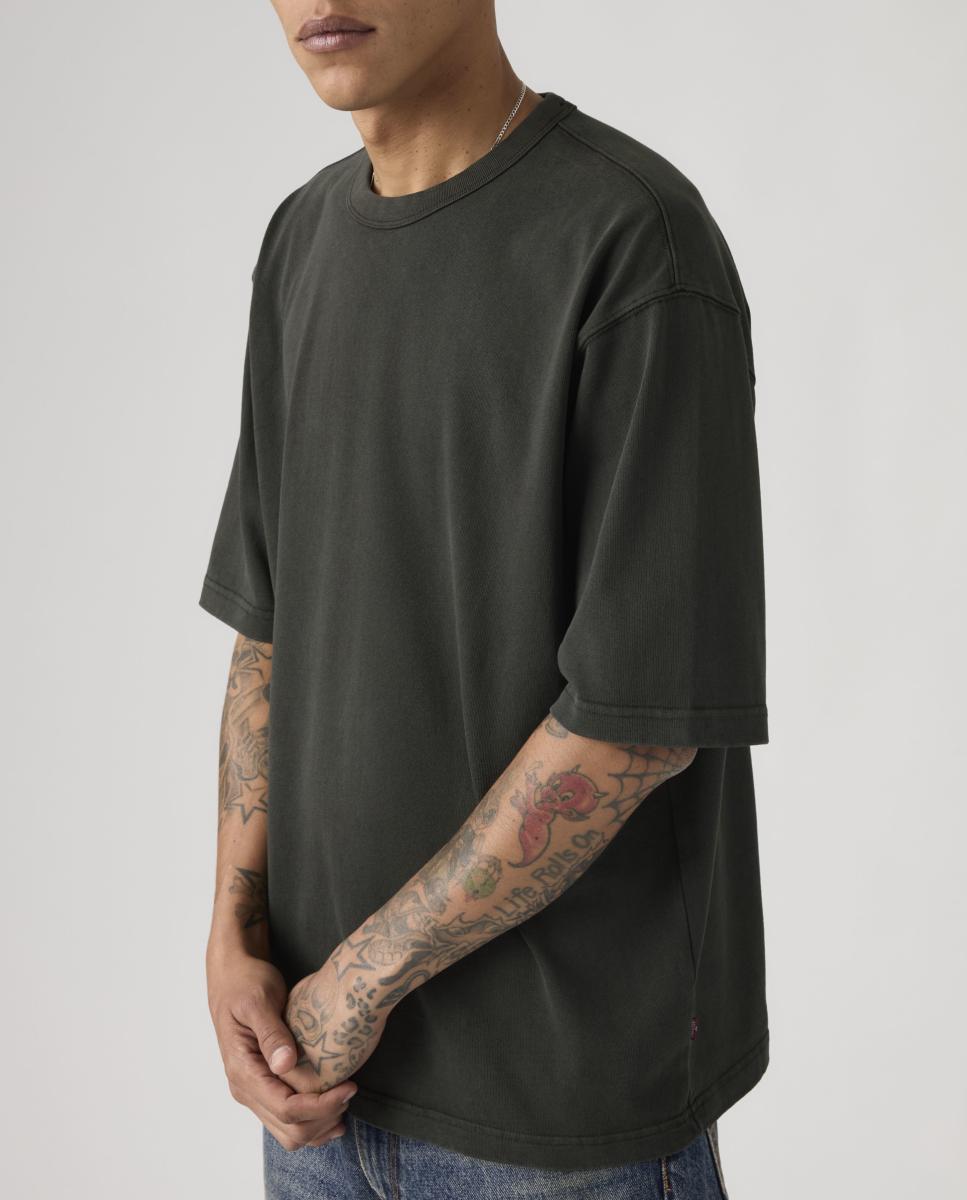 T-shirt de Manga Curta com Gola Redonda Preto-4