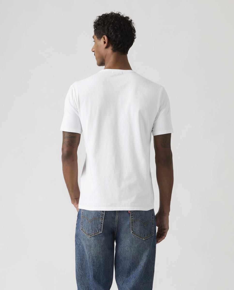 T-shirt de Manga Curta com Decote Redondo Branco-2