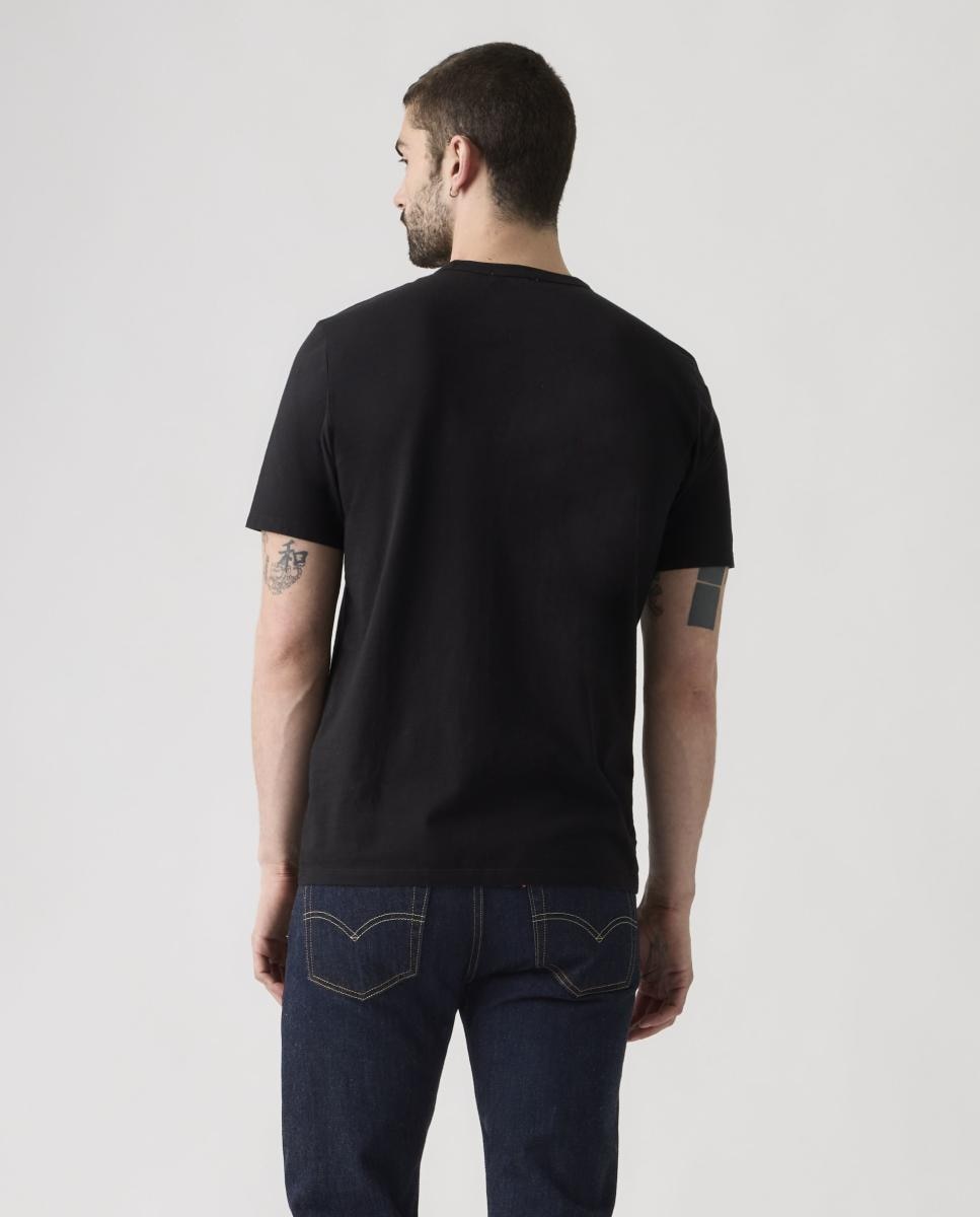 T-shirt de Manga Curta com Decote Redondo Preto-2