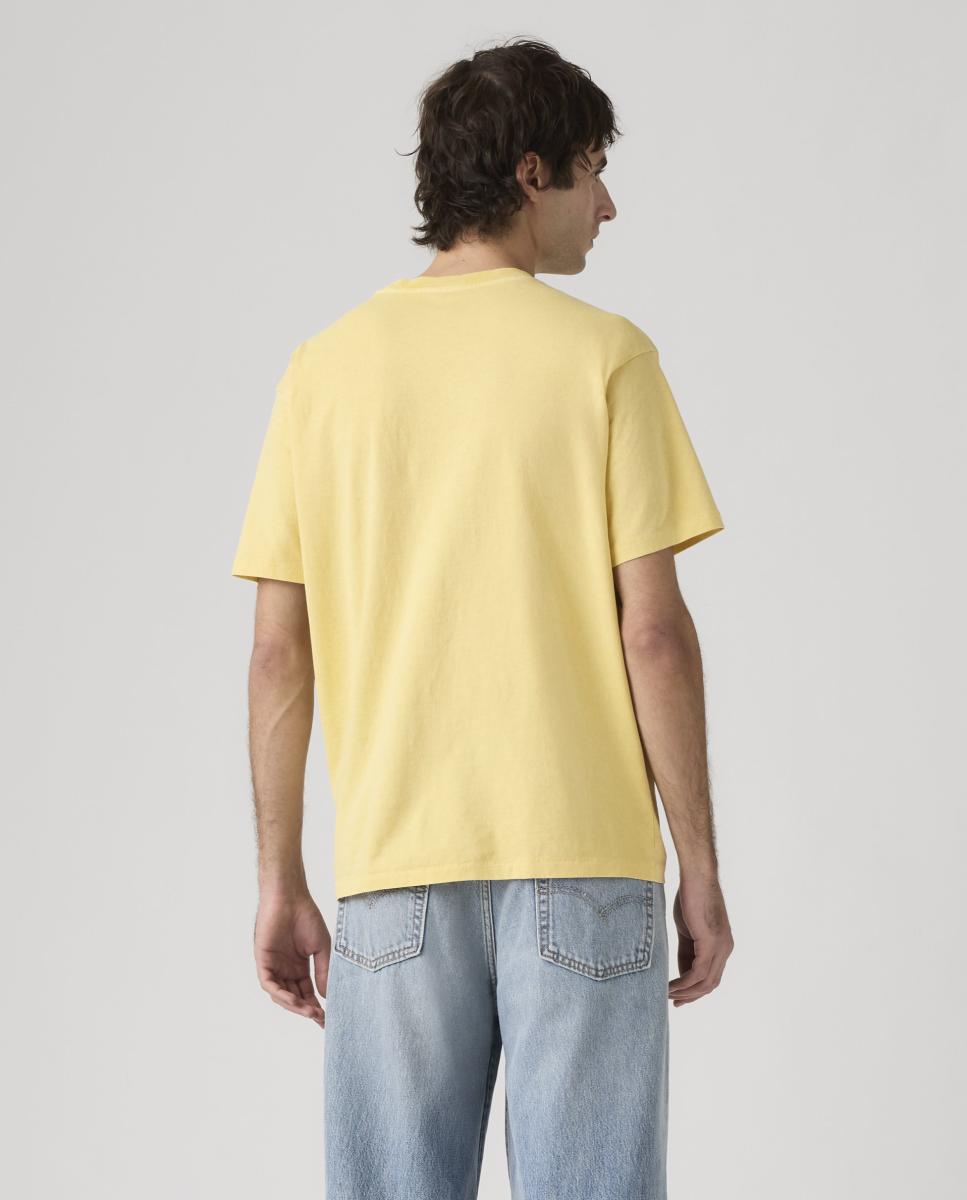T-shirt de Manga Curta com Decote Redondo Amarelo-2