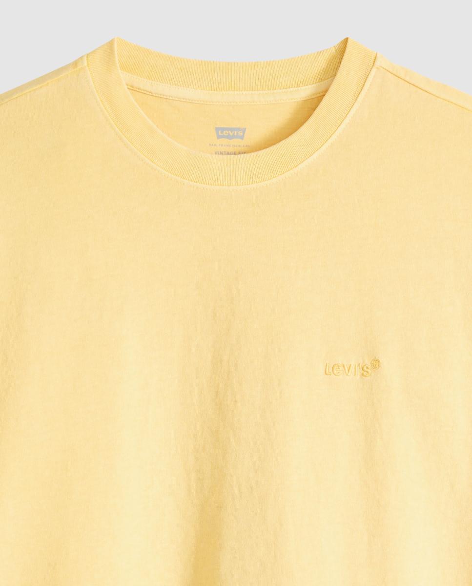 T-shirt de Manga Curta com Decote Redondo Amarelo-6