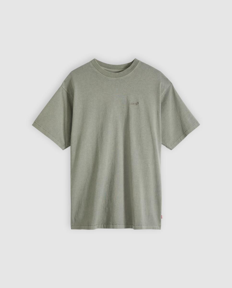 T-shirt de Manga Curta com Decote Redondo Verde-militar-5