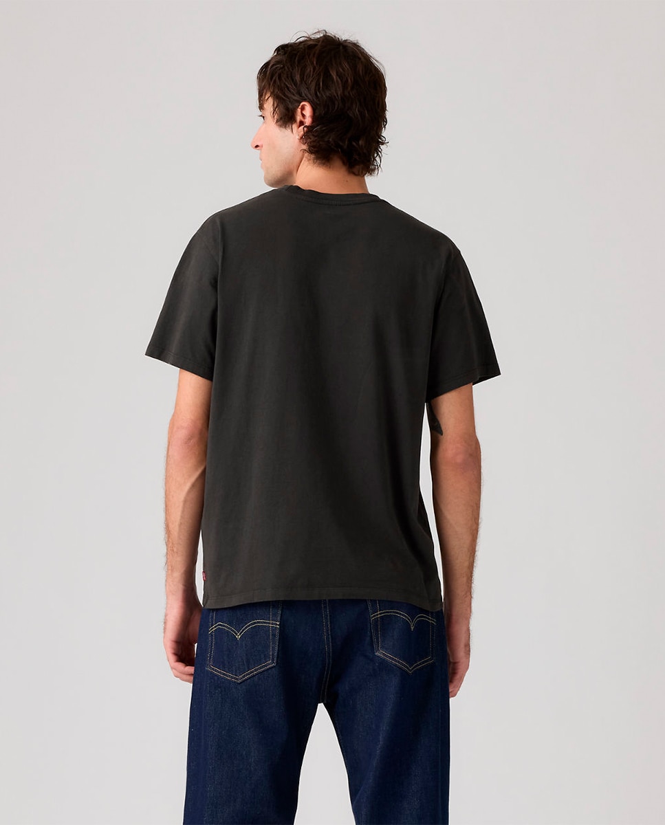 T-shirt de Manga Curta com Decote Redondo Preto-2