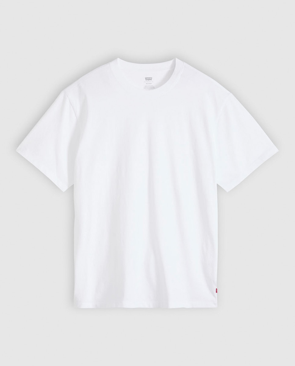 T-shirt de Manga Curta com Decote Redondo Branco-3