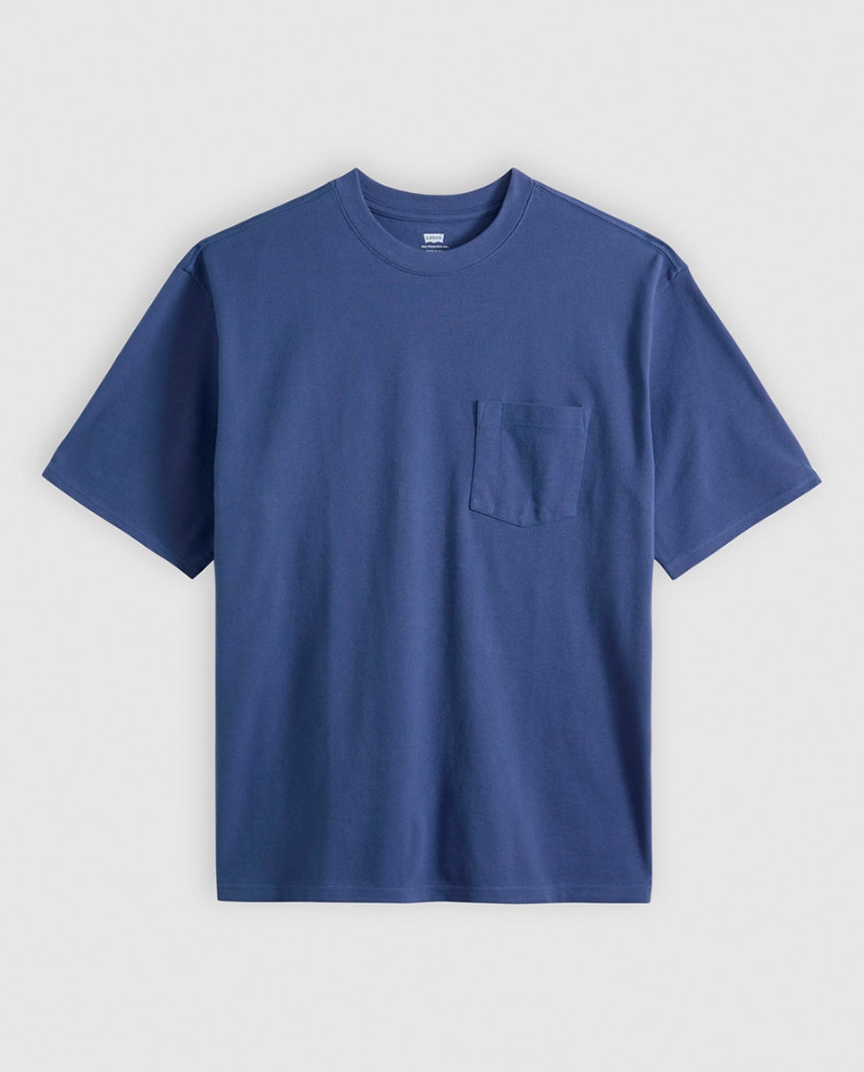 T-shirt de Manga Curta com Decote Redondo Azul-índigo-3