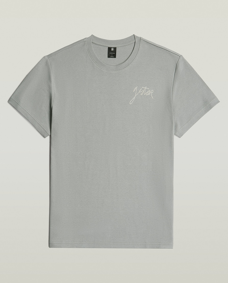 T-shirt Regular com Ilustrações Cinzento-6