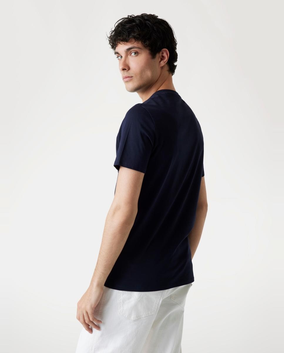 T-shirt com Manga Curta Azul-marinho-2