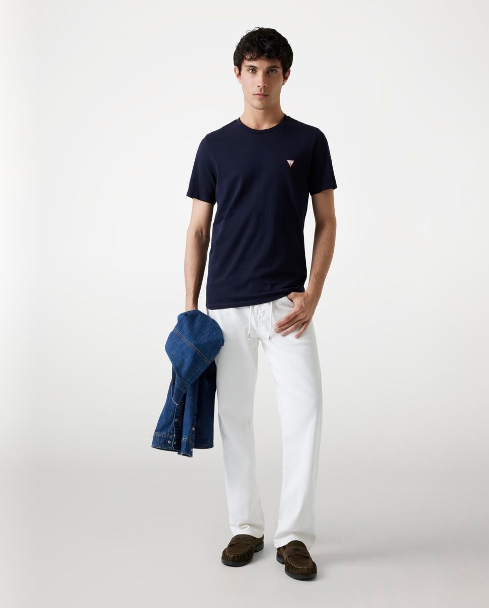 T-shirt com Manga Curta Azul-marinho-5