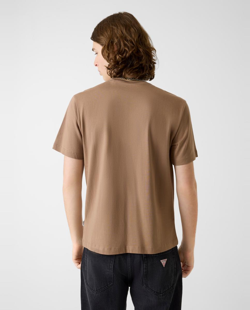T-shirt com Manga Curta Castanho-claro-2