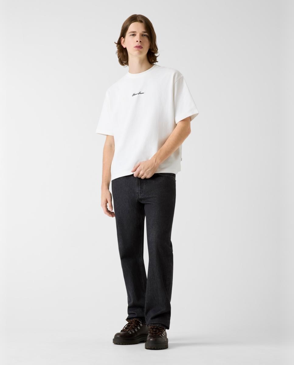 T-shirt com Manga Curta Branco-5