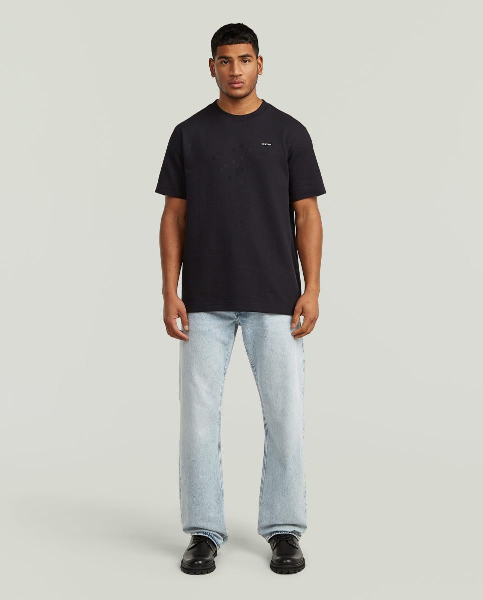 T-shirt de Corte Regular com Manga Curta Preto-7
