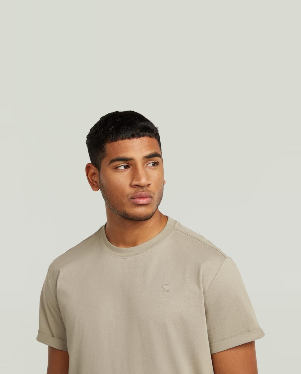 T-shirt de Manga Curta e Corte Relaxed Bege-3