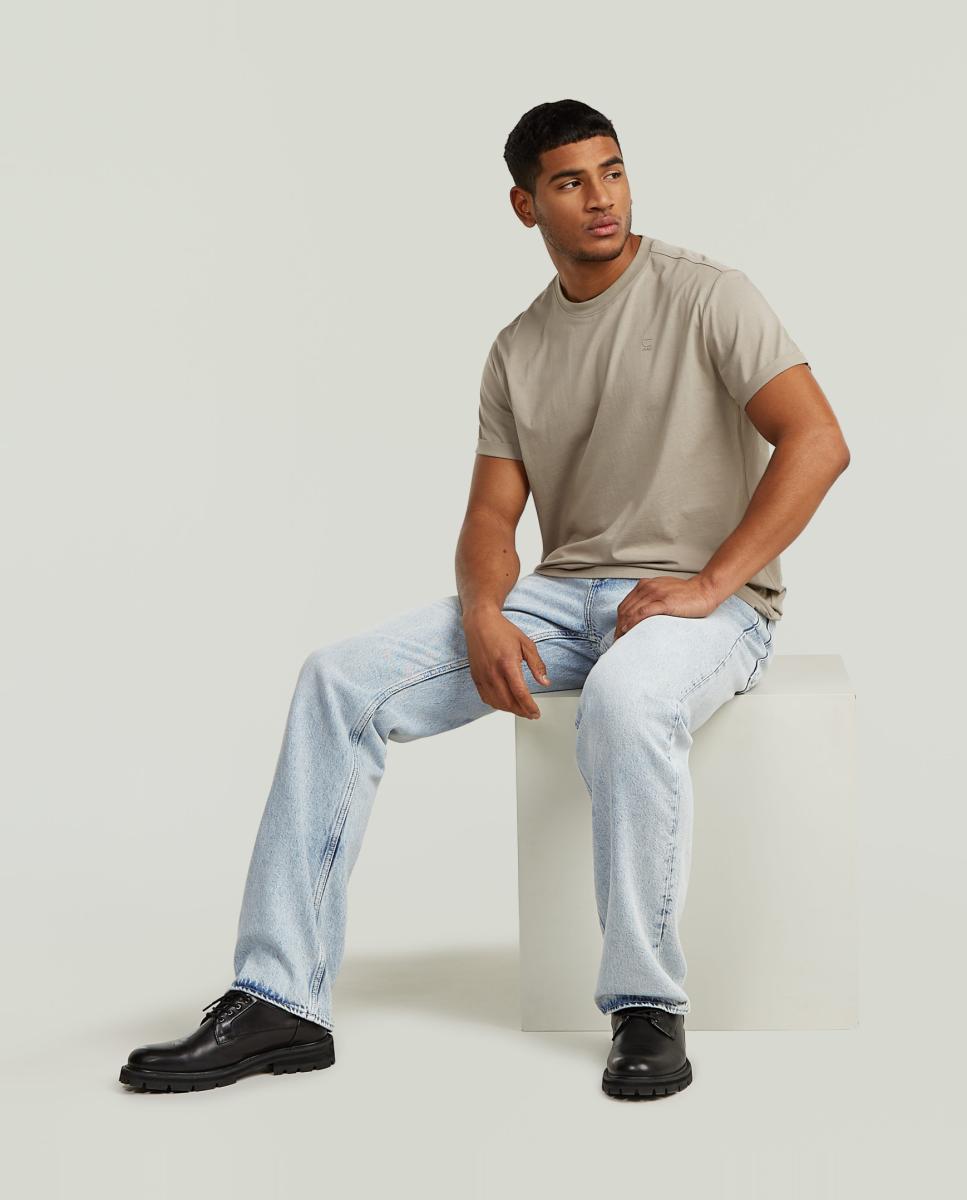 T-shirt de Manga Curta e Corte Relaxed Bege-4