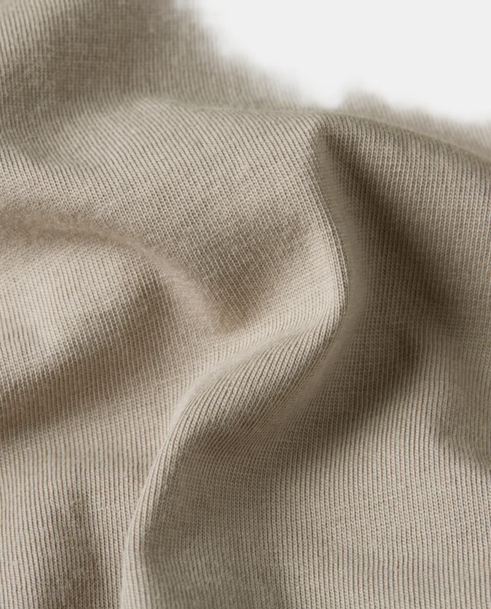 T-shirt de Manga Curta e Corte Relaxed Bege-5