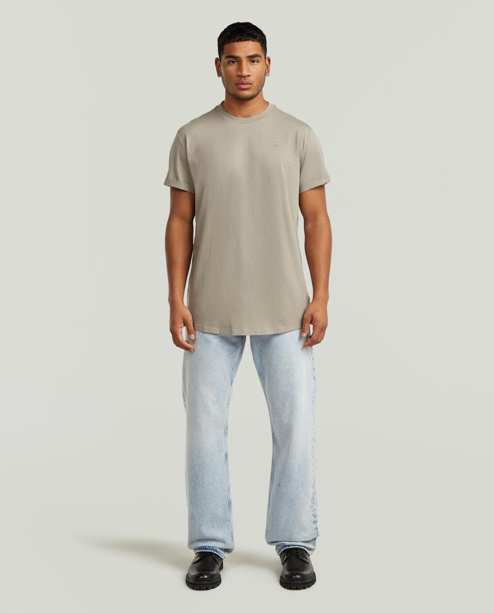 T-shirt de Manga Curta e Corte Relaxed Bege-7