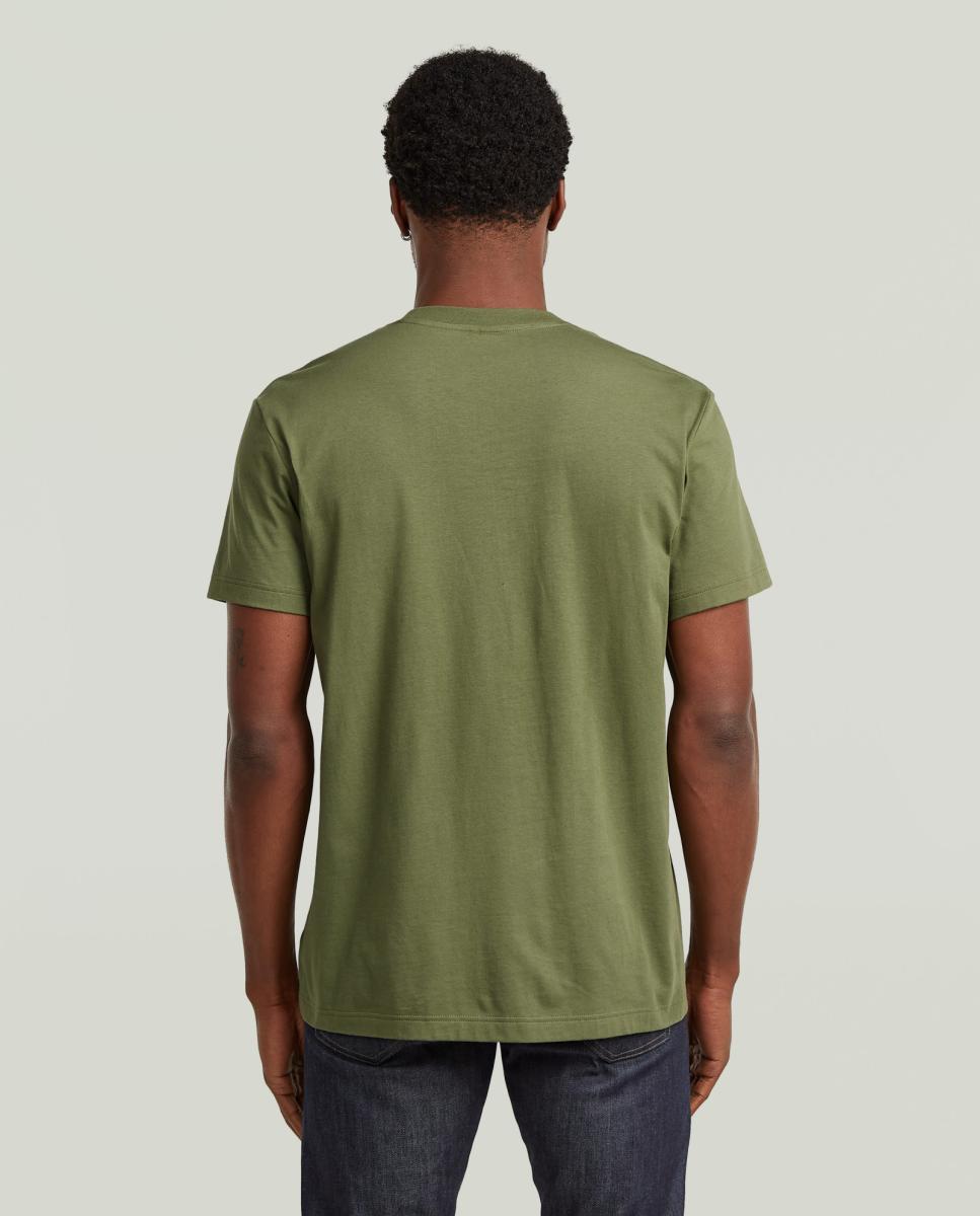 T-shirt branca com manga curta Verde-2