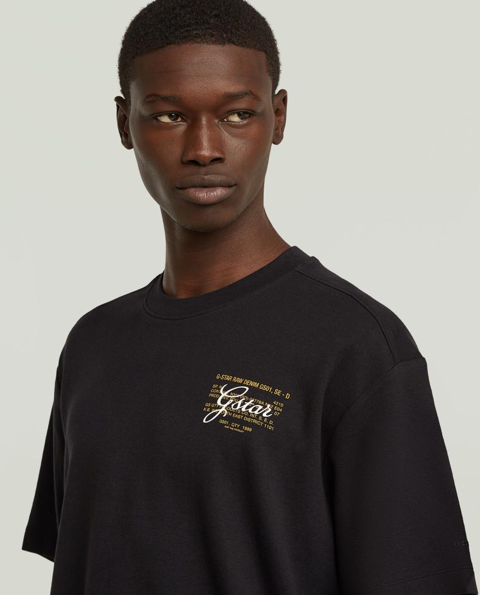 T-shirt de Corte Regular com Manga Curta Preto-3