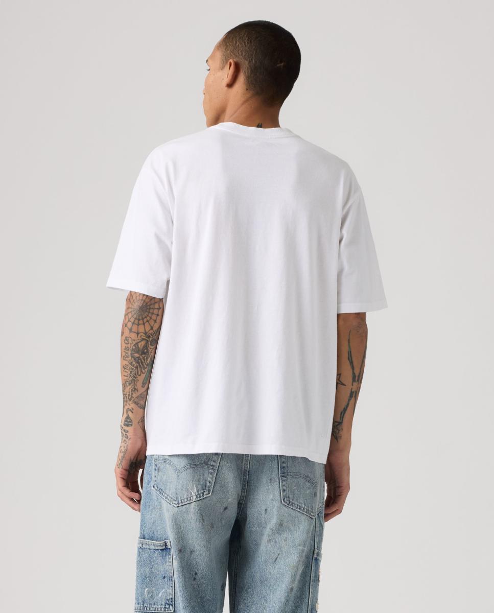 T-shirt de Manga Curta com Decote Redondo Branco-2