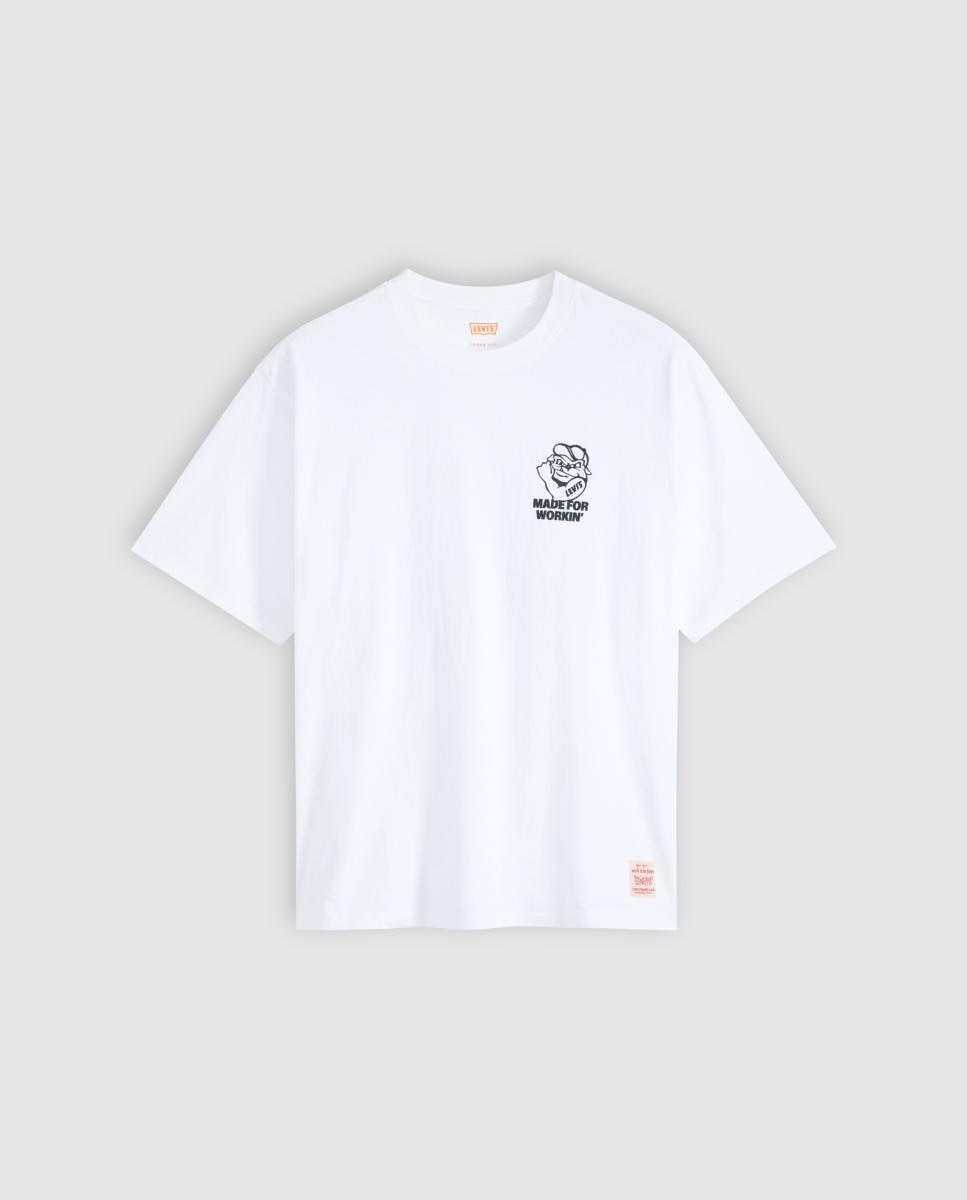 T-shirt de Manga Curta com Decote Redondo Branco-5
