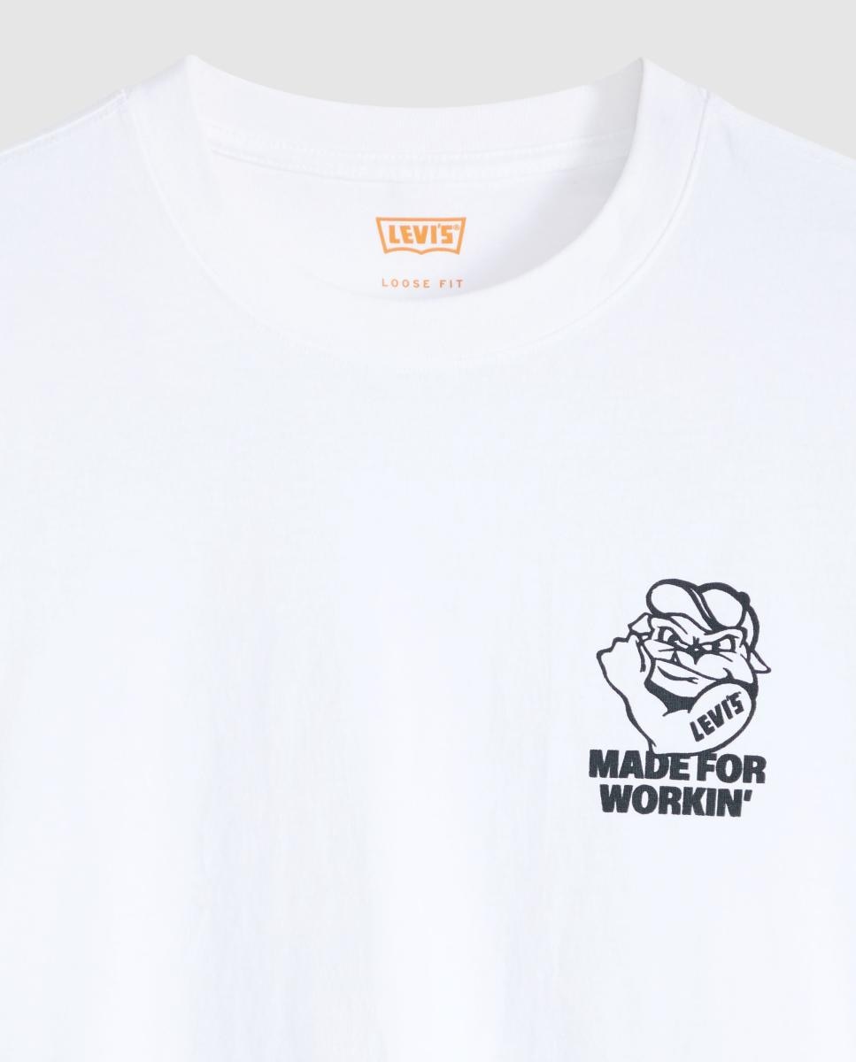T-shirt de Manga Curta com Decote Redondo Branco-6