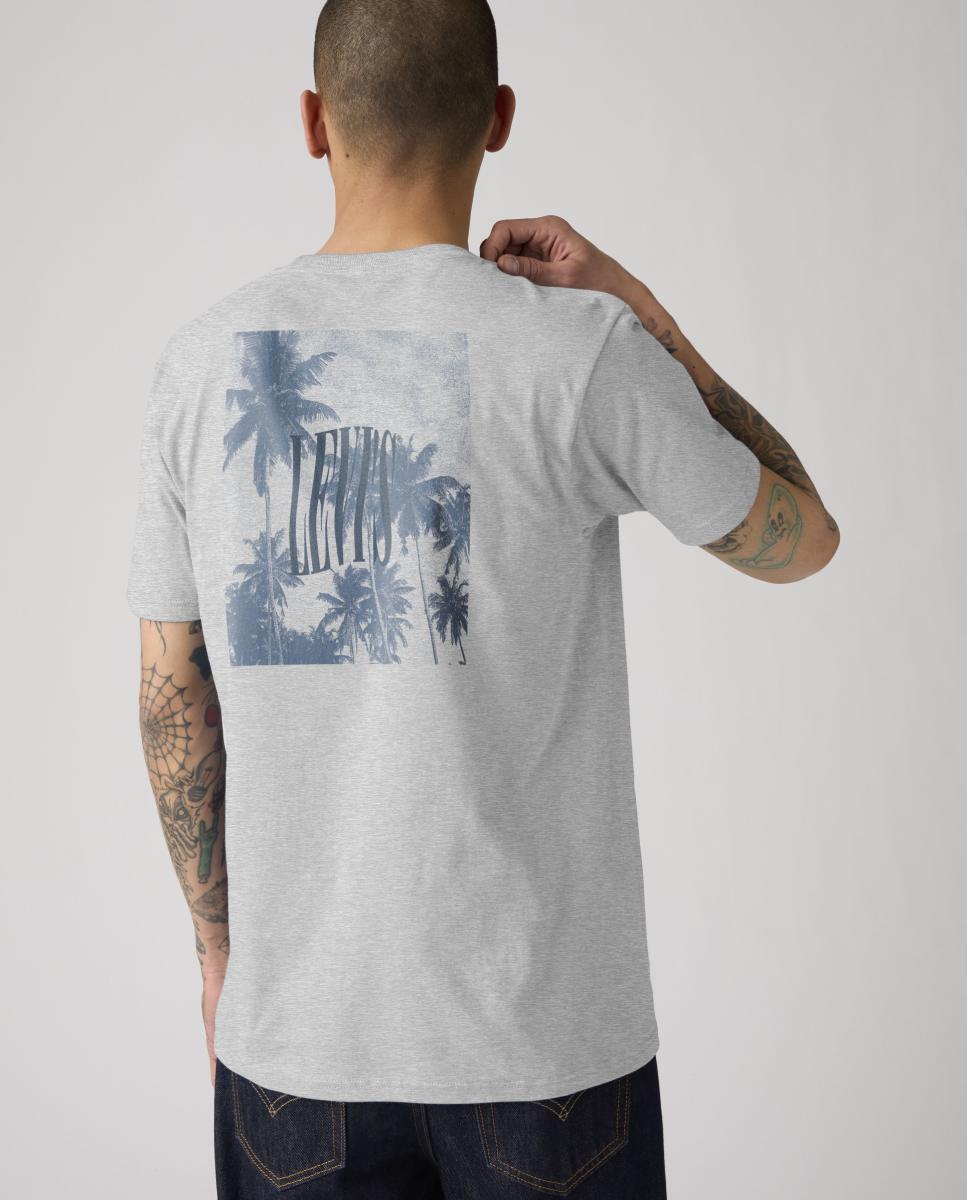 T-shirt de Manga Curta com Decote Redondo Cinzento-2