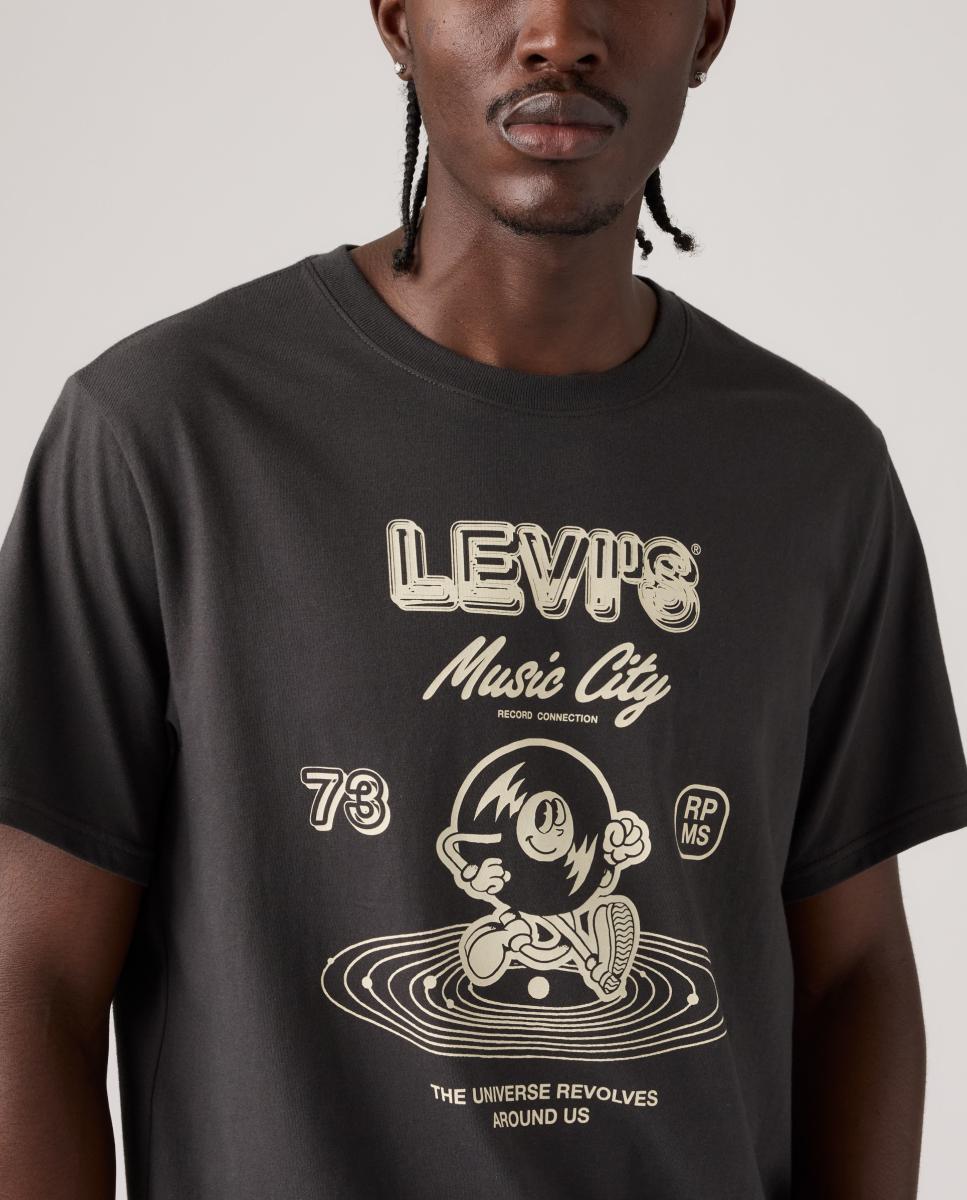 Camiseta de hombre de manga corta con cuello redondo - Levi's - Negro Negro-4