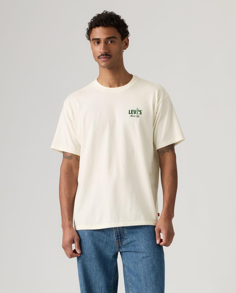 Imagen 0 de Camiseta de hombre de manga corta con cuello redondo Crudo