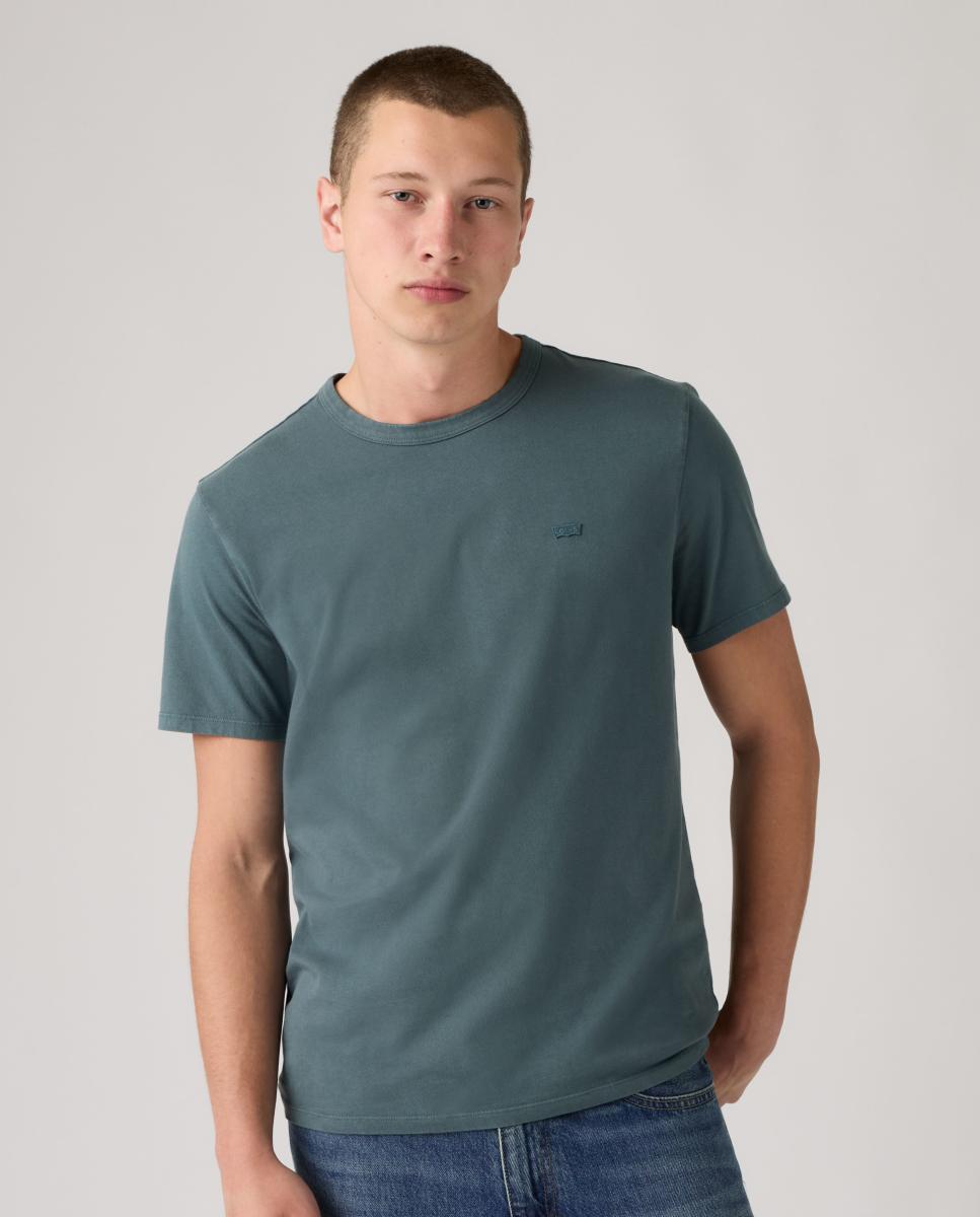 T-shirt de Manga Curta com Decote Redondo Verde Água-4