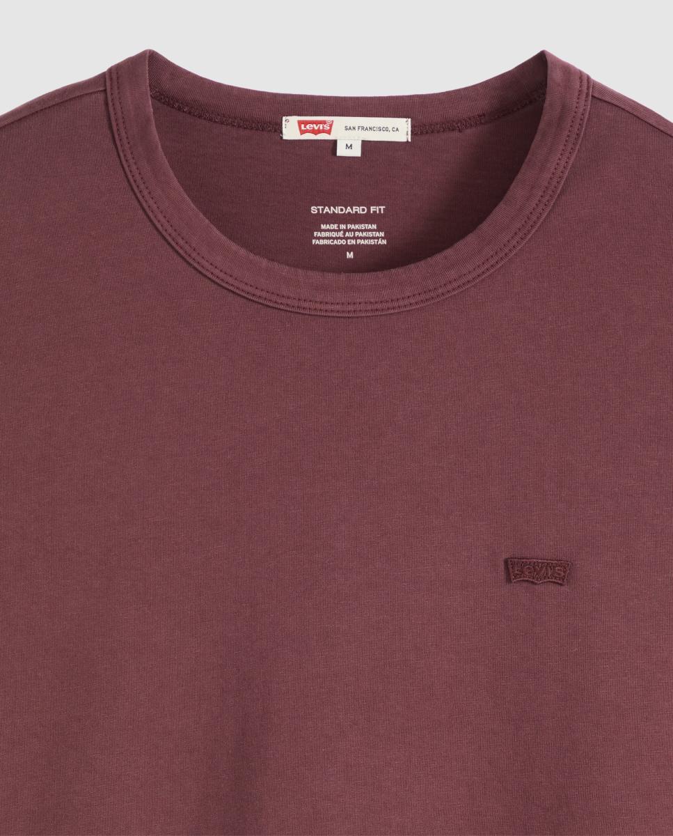 T-shirt de Manga Curta com Decote Redondo Bordeaux-6