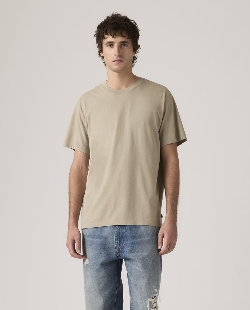 Imagen 0 de Camiseta de hombre de manga corta con cuello redondo Beige