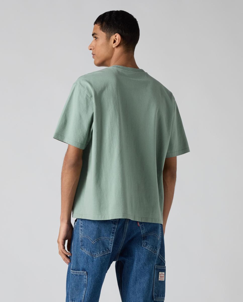 T-shirt de Manga Curta com Gola Redonda e Bolso no Peito Verde-claro-2