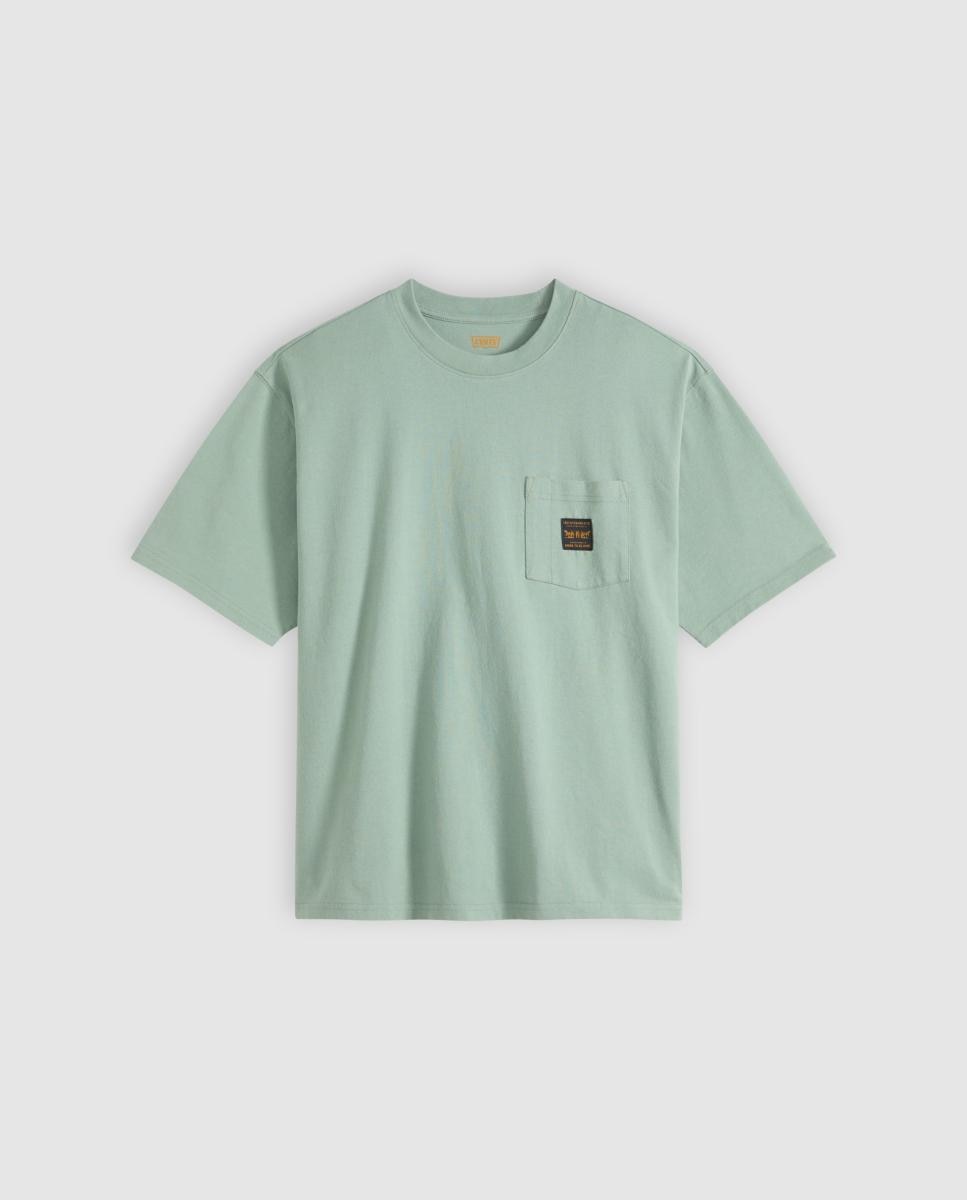 T-shirt de Manga Curta com Gola Redonda e Bolso no Peito Verde-claro-5