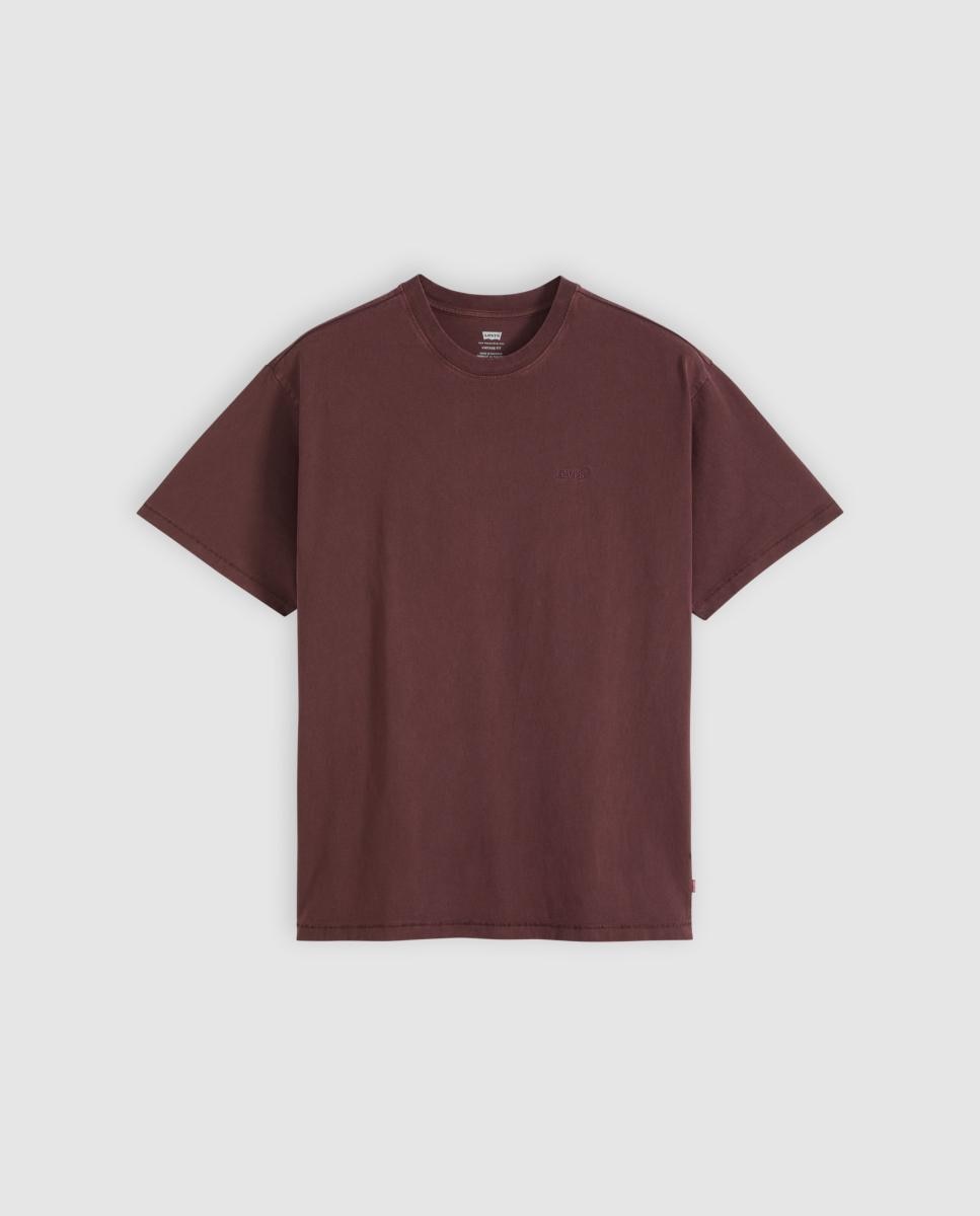 T-shirt de Manga Curta com Decote Redondo Bordeaux-5