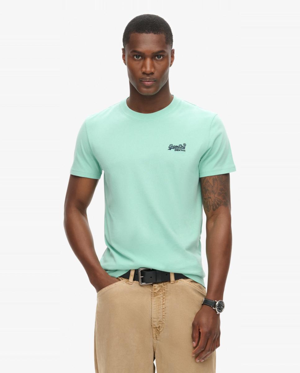 Superdry - Camiseta de hombre de algodón orgánico bordada con el logotipo Vintage Logo.