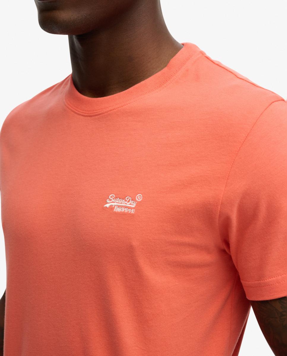 T-shirt com Logótipo Essential e em Algodão Orgânico Coral-2