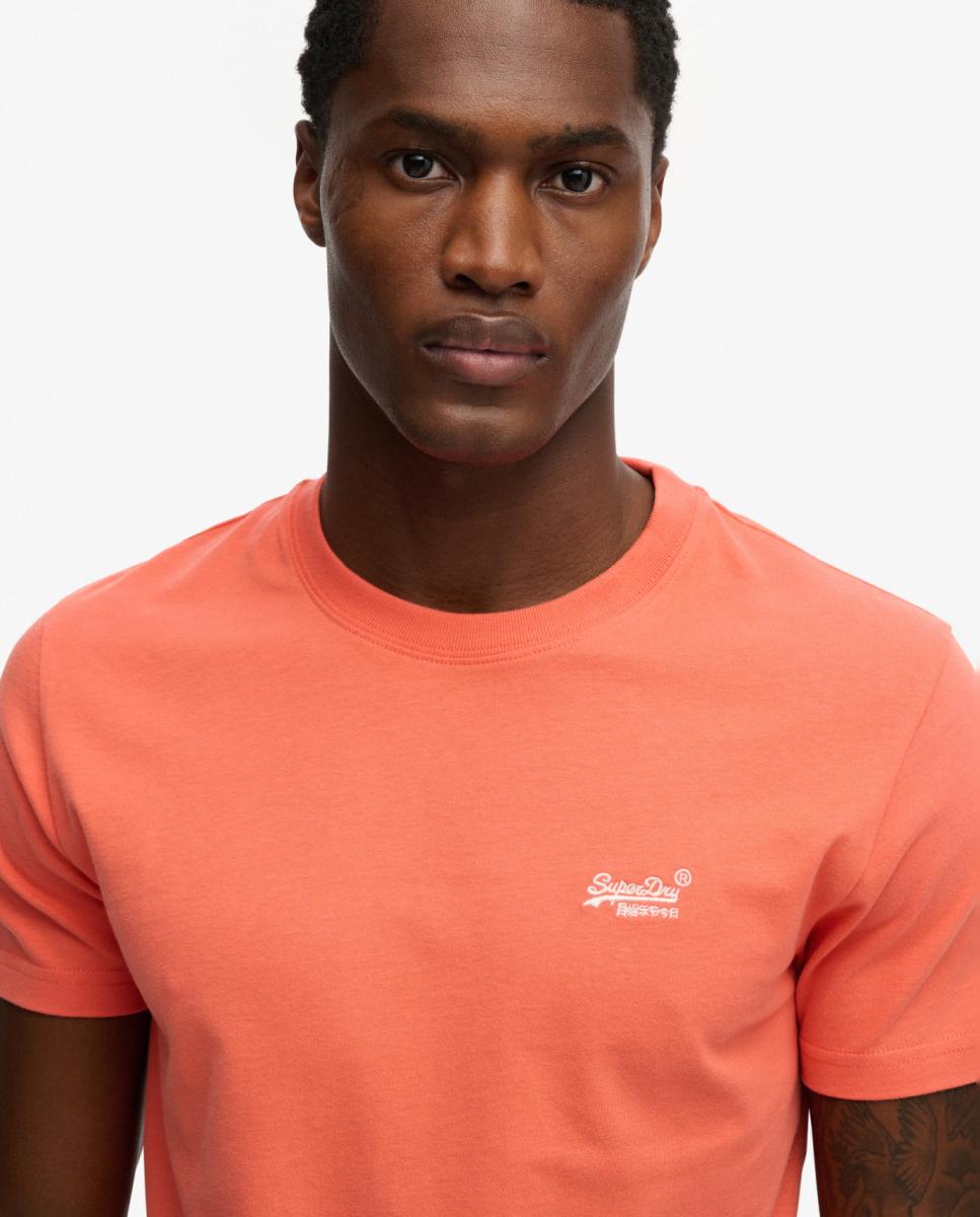 T-shirt com Logótipo Essential e em Algodão Orgânico Coral-3