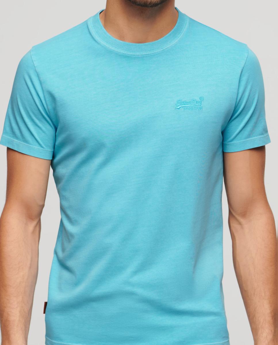 T-shirt Essential Logo com Bordado Néon Azul-2