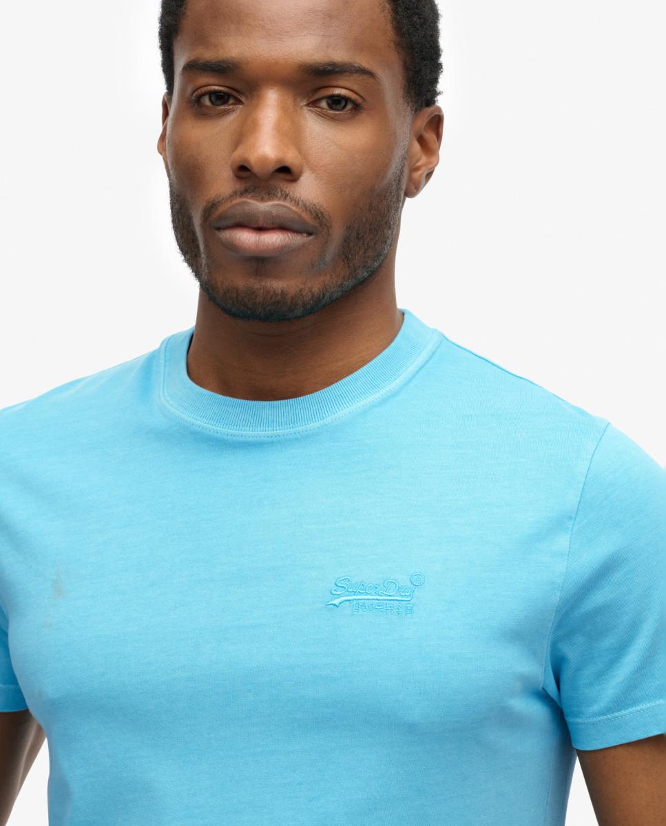 T-shirt Essential Logo com Bordado Néon Azul-3