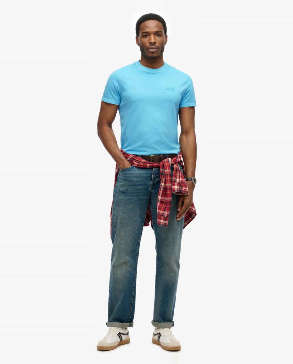 T-shirt Essential Logo com Bordado Néon Azul-5