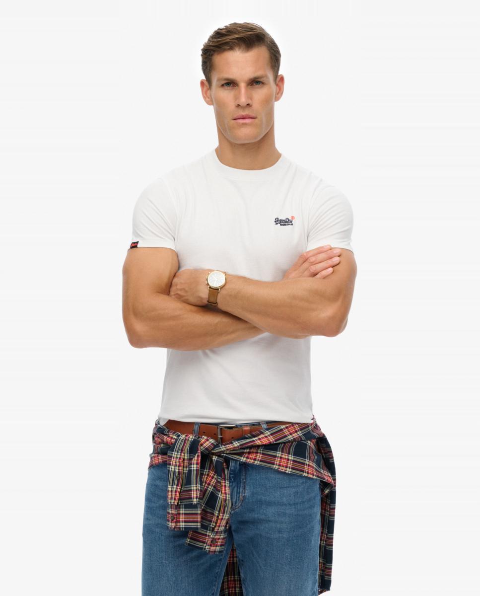 T-shirt Essential Contrast Bordada Branco-1