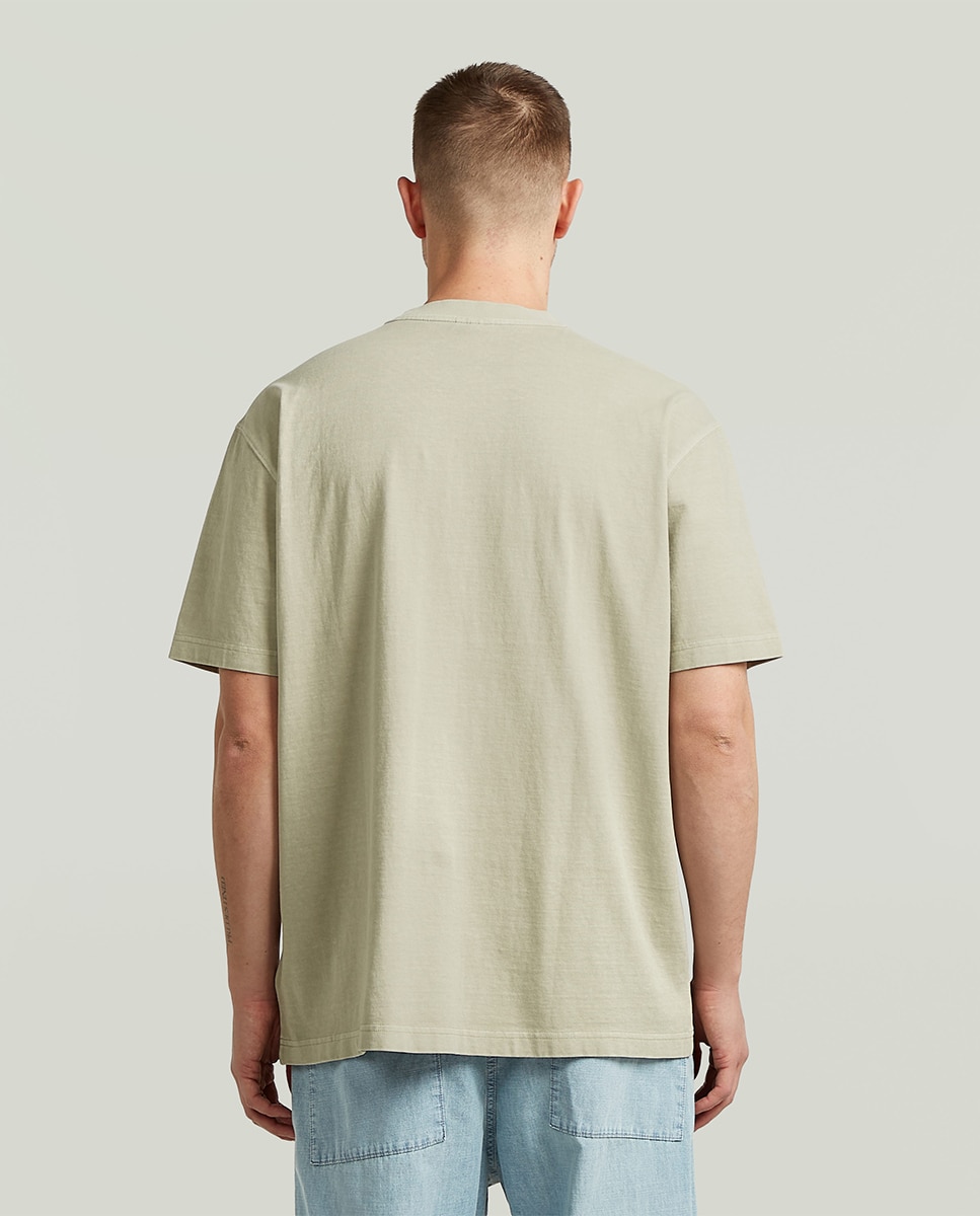 T-shirt de Manga Curta e Corte Relaxed Taupe-2