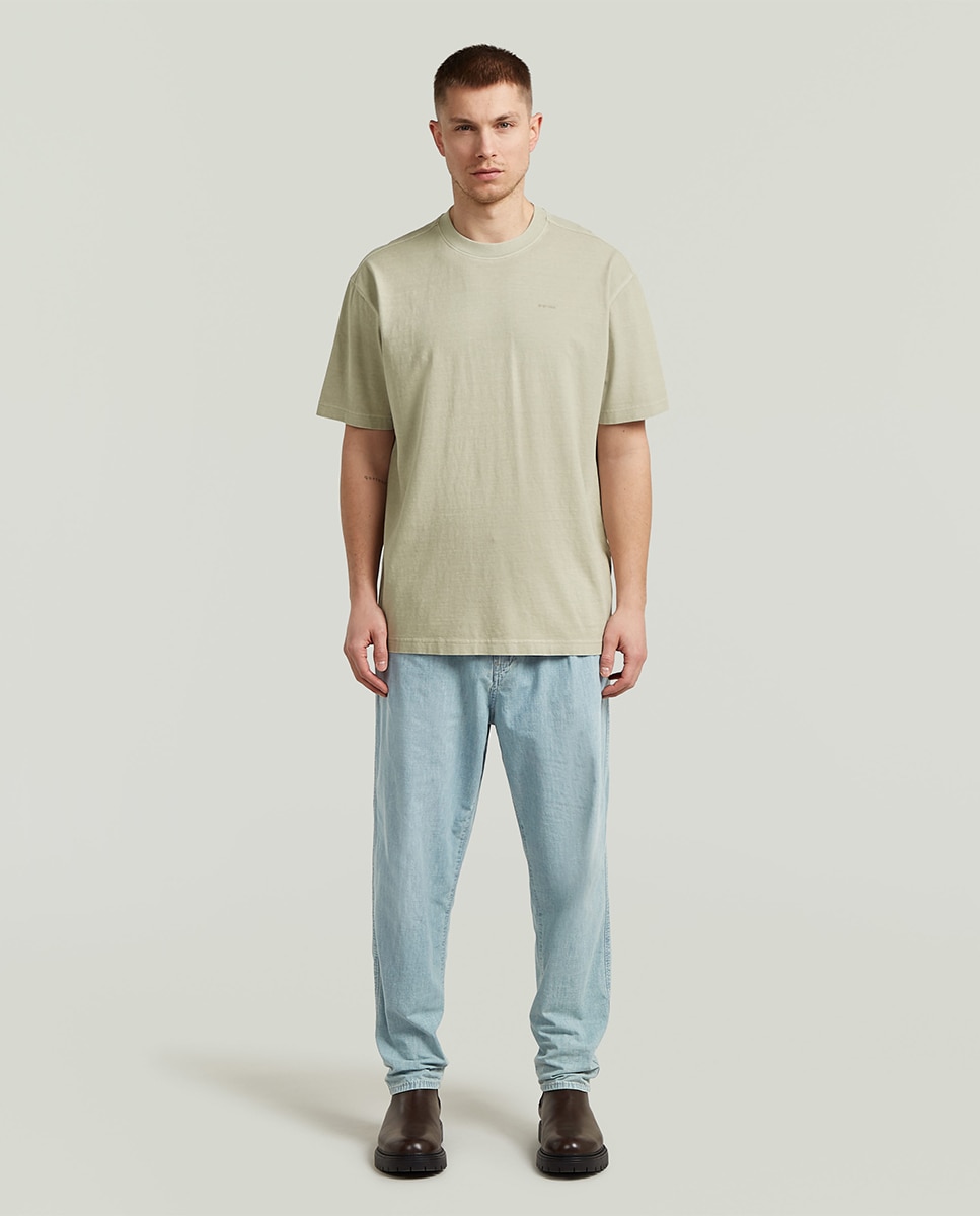 T-shirt de Manga Curta e Corte Relaxed Taupe-7
