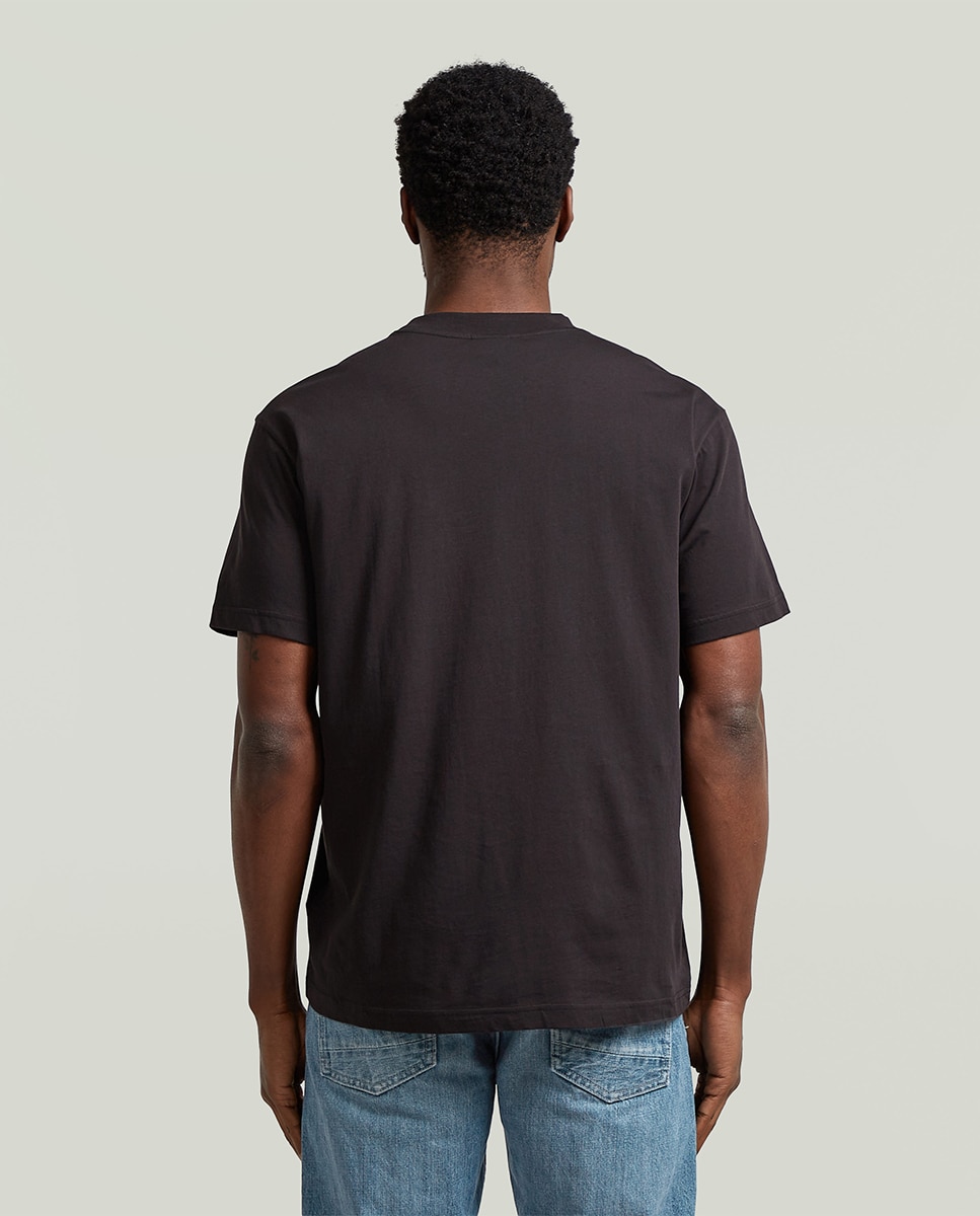 T-shirt de Corte Regular com Manga Curta Preto-2