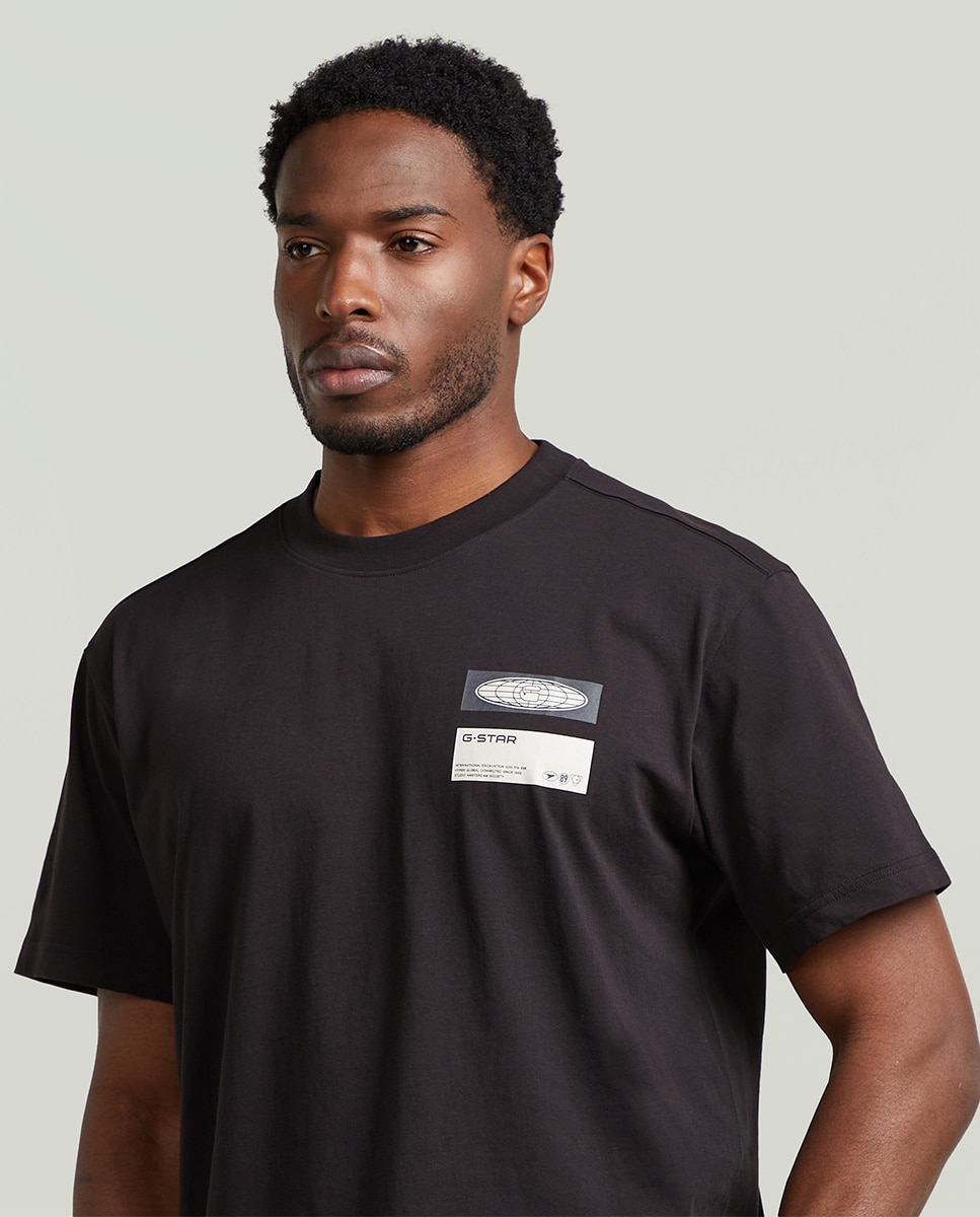 T-shirt de Corte Regular com Manga Curta Preto-3