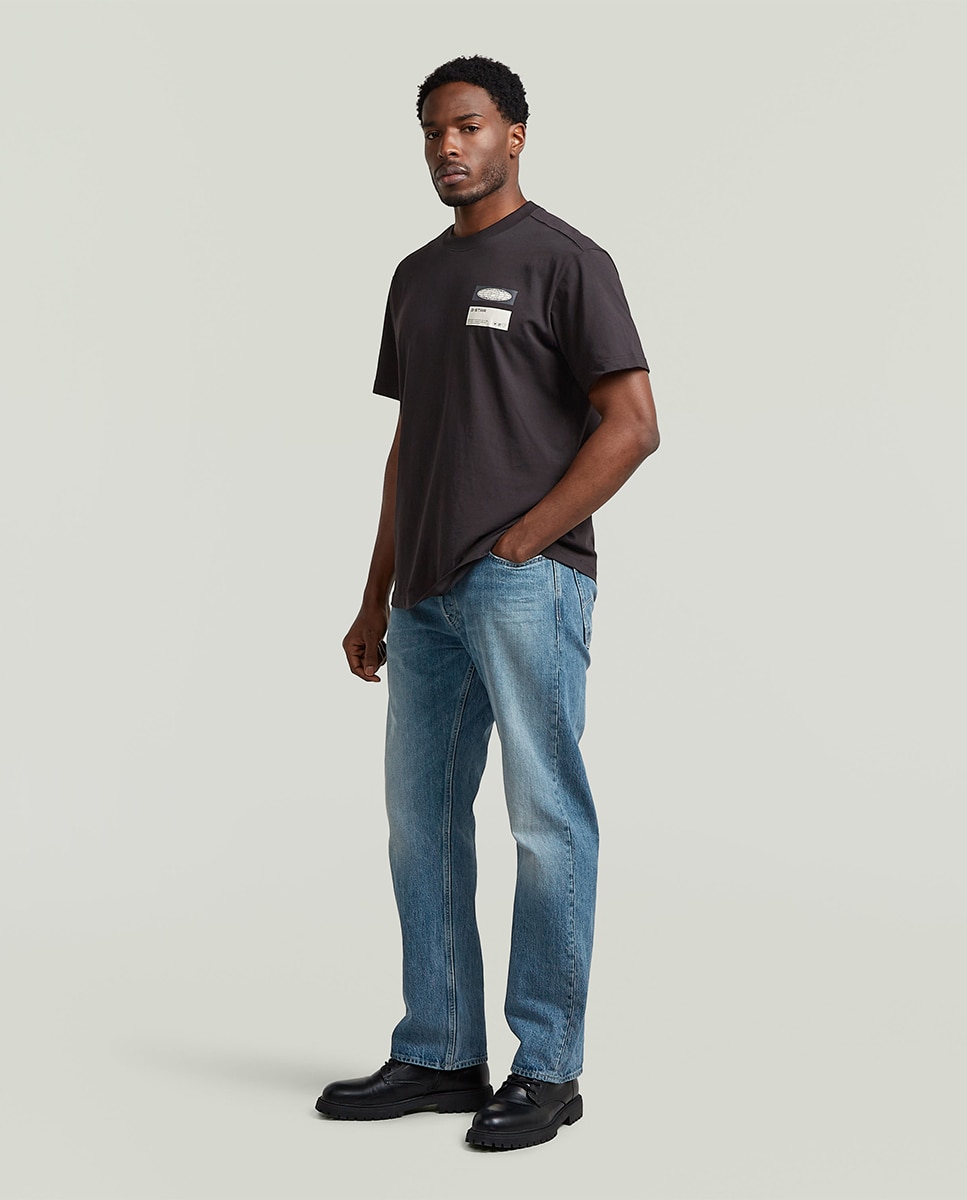 T-shirt de Corte Regular com Manga Curta Preto-4
