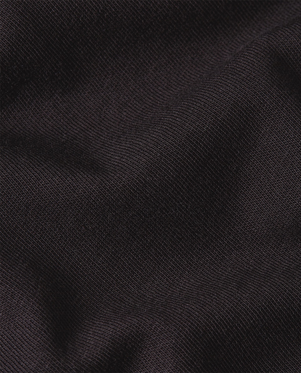 T-shirt de Corte Regular com Manga Curta Preto-5