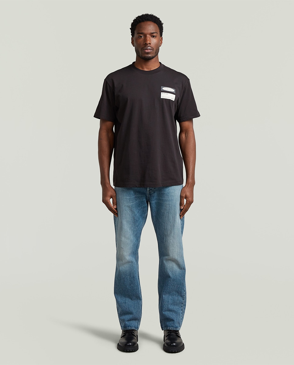 T-shirt de Corte Regular com Manga Curta Preto-7